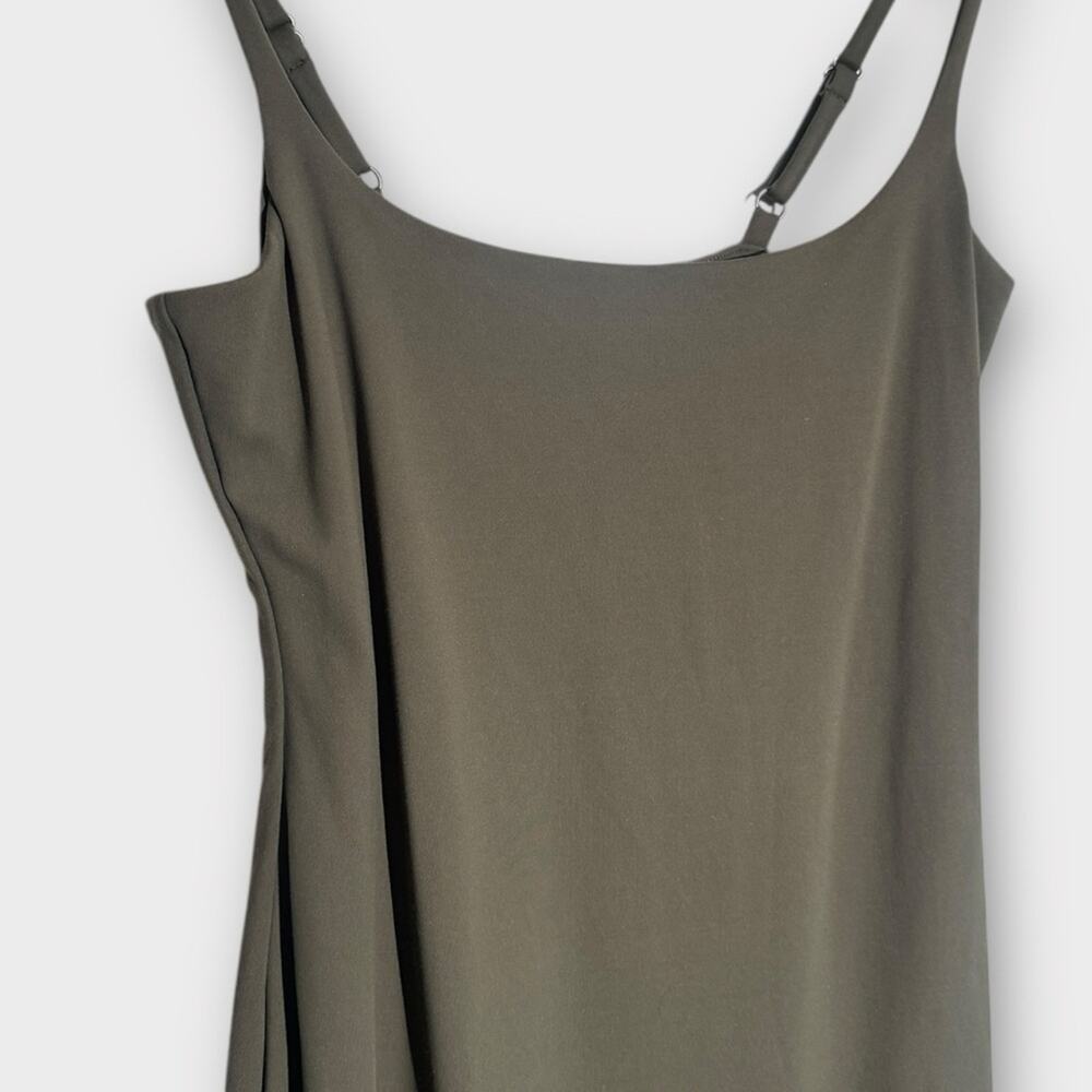 NEW Open Edit Smooth Edit Strappy Midi Slipdress, Olive Green Midi Dress, XS - Picture 8 of 12